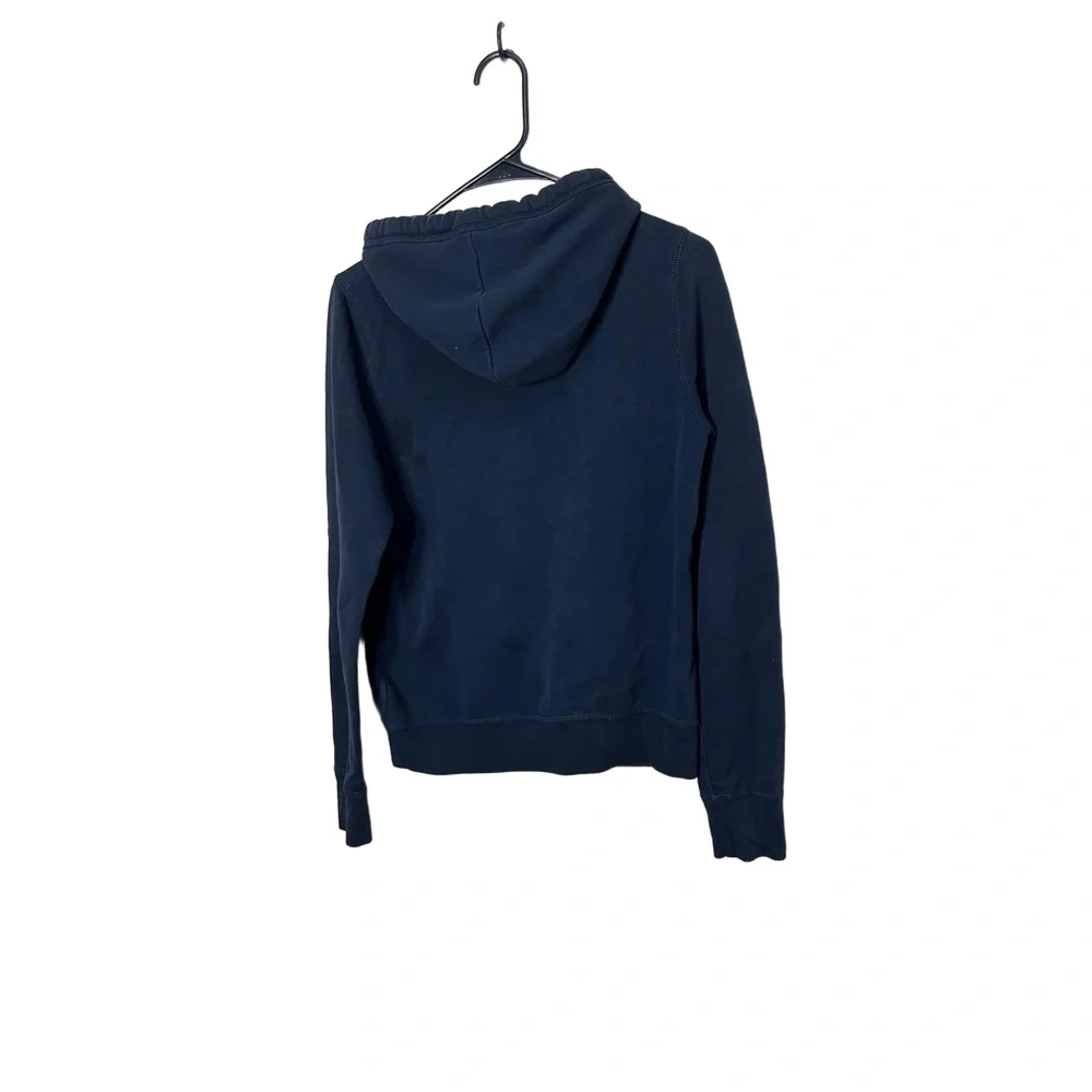 Hollister Navy‎ Blue Y2K Pullover Hoodie Logo Drawstring Front Pouch Pocket M